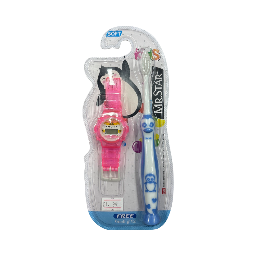 Tooth brush with watch