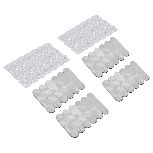 40 piece transparent, self-adhesive hook set