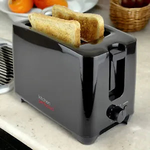 Kitchen Perfected Extra Wide 2 Slice Toaster Black